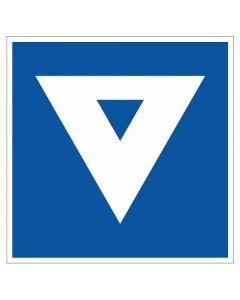 Scheepvaartbord E.5.9 / Toestemming ligplaats te nemen (ankeren en meren) uitsluitend voor andere schepen dan duwvaart die één blauwe kegel of één blauw licht moeten voeren, aan de zijde van de vaarweg waar het bord is geplaatst