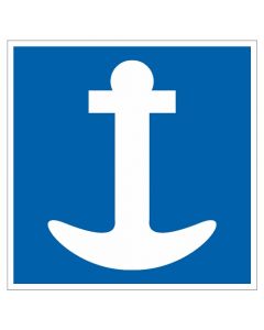 Scheepvaartbord E.6 / Toestemming te ankeren aan de zijde van de vaarweg waar het bord is geplaatst