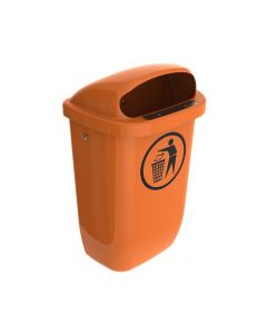 Buiten afvalbak DIN-PK, 50 liter, kleur oranje