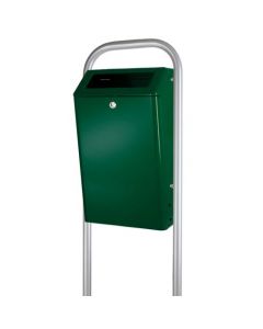 Buitenafvalbak gpoedercoated aluminium, inhoud 50 liter, kleur groen