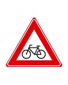 Verkeersbord J24 - Waarschuwing fietsers en bromfietsers