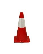 Afzetkegel 50 cm rood soepel pvc met 1 witte reflecterende (H.I.) band