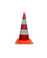 Afzetkegel 75 cm PVC met folie volledig reflecterend klasse 2