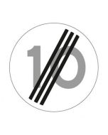 Verkeersbord A02 - Einde maximumsnelheid 10 km