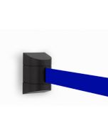 Wandcassette zwart met uittrekbaar lint 4,60 meter, kleur lint blauw