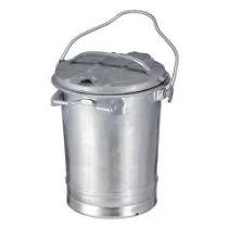 Staalverzinkte afvalbak 35 liter met beugel