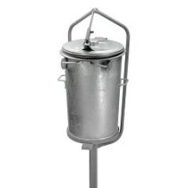 Staalverzinkte buitenafvalbak met pedaalframe 90 liter