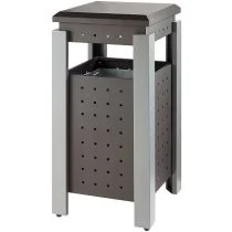 Vierkante buitenafvalbak met afdak 36 liter