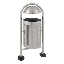Buitenafvalbak met regendak RVS Mat 27 liter