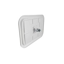 Acryl verkeersspiegel, rand rood/wit geblokt, afmeting 40 x 60 cm