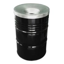 Afvalbak met vlamvertragend deksel 200 liter, the Binbin, kleur zwart