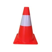Afzetkegel 30 cm hard kunststof (PE) rood met 1 niet reflecterende band
