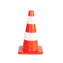 Afzetkegel 50 cm fluor oranje soepel pvc met 2 witte reflecterende banden