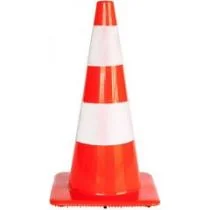 Afzetkegel 75 cm fluor oranje met 2 witte reflecterende banden