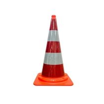 Afzetkegel 75 cm PVC met folie volledig reflecterend klasse 2