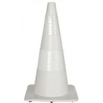 Afzetkegel 75 cm wit soepel pvc met 2 witte reflecterende (H.I.) banden