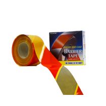 Afzetlint reflecterend 250 meter x 7,5 cm, rood/geel