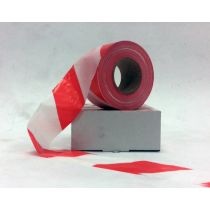 Afzetlint standaard 100 meter x 8 cm, rood/wit