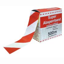 Afzetlint superstrong 500 meter x 8 cm, rood/wit