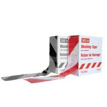 Afzetlint superstrong 500 meter x 8 cm, rood/wit