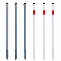 Afzetpaal 42 mm 900 mm voor in de grond – Verzinkt of wit/rood gecoat