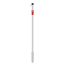 Afzetpaal 42 mm 900 mm voor in de grond– Verzinkt of wit/rood gecoat-Rood/wit gecoat - 1 oogje – productaanzicht