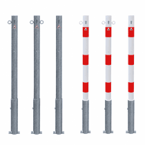 Afzetpaal 60 mm 900 mm verwijderbaar met profielcilinderslot – Verzinkt of wit/rood gecoat