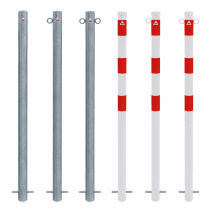 Afzetpaal 60 mm 900 mm voor in beton – Verzinkt of wit/rood gecoat