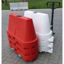 Barrier kunststof 100 x 40 x 60 cm, kleur rood