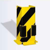 Black Bull kolombeschermer met geleiderol - U-profiel 400 x 160 x 160 mm - zwart/geel gecoat - 6 mm