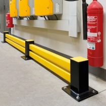 Black Bull vangrail Hybride - stalen 90° hoekpaal - zwart gecoat
