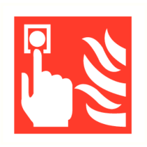 Brandalarmknop met vlam