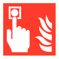 Brandalarmknop met vlam
