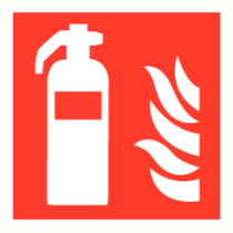 Brandblusser met vlam