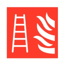 Brandladder met vlam