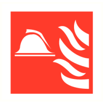 Brandweerhelm met vlam