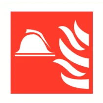 Brandweerhelm met vlam