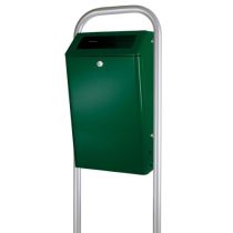 Buitenafvalbak gpoedercoated aluminium, inhoud 50 liter, kleur groen