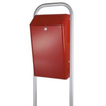 Buitenafvalbak gepoedercoated aluminium met pushklep, inhoud 50 liter, kleur bordeaux