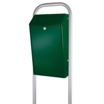 Buitenafvalbak gepoedercoated aluminium met pushklep, inhoud 50 liter, kleur groen