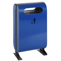 Buitenafvalbak op voet 45 liter blauw