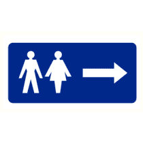 Dames en heren toilet rechts