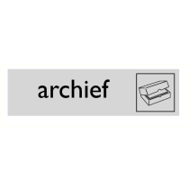 Deurbordje "Archief", 165 x 45 mm, alu-look