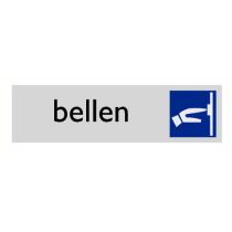 Deurbordje "Bellen", 165 x 45 mm, alu-look