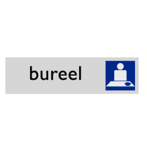 Deurbordje "Bureel", 165 x 45 mm, alu-look