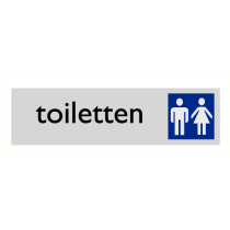 Deurbordje "Dames/heren toiletten", 165 x 45 mm, alu-look