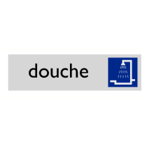 Deurbordje "Douche", 165 x 45 mm, alu-look