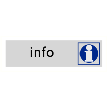 Deurbordje "Info", 165 x 45 mm, alu-look