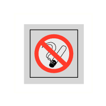 Deurbordje "Roken verboden", 45 x 45 mm, alu-look