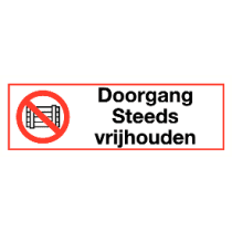 Doorgang steeds vrijhouden